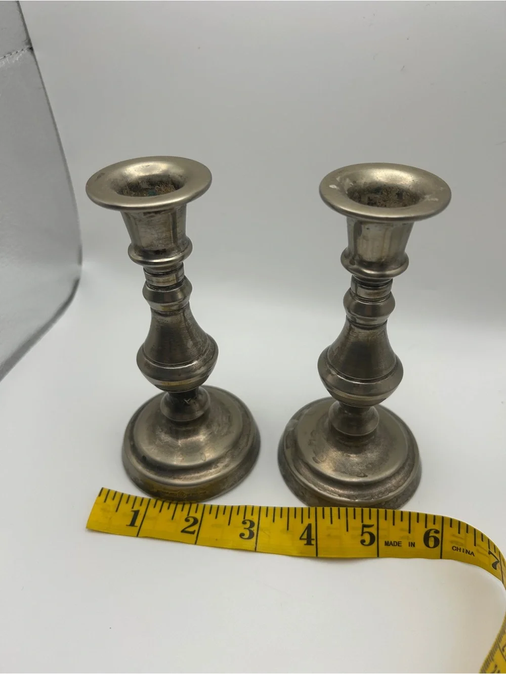 Vintage English Silver Plated Candlestick Holder Pair
